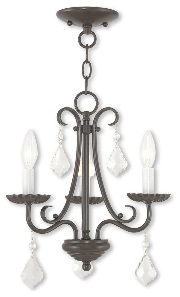 Daphne 3-Light Mini Chandelier, English Bronze
