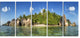 "Anse Lazio Beach Seychelles Panorama" Large Wall Artwork, 5 Panel