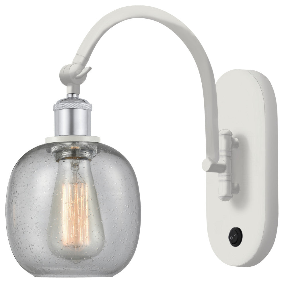 Innovations 518-1W-WPC-G104-LED 1-Light Sconce, White and Polished Chrome