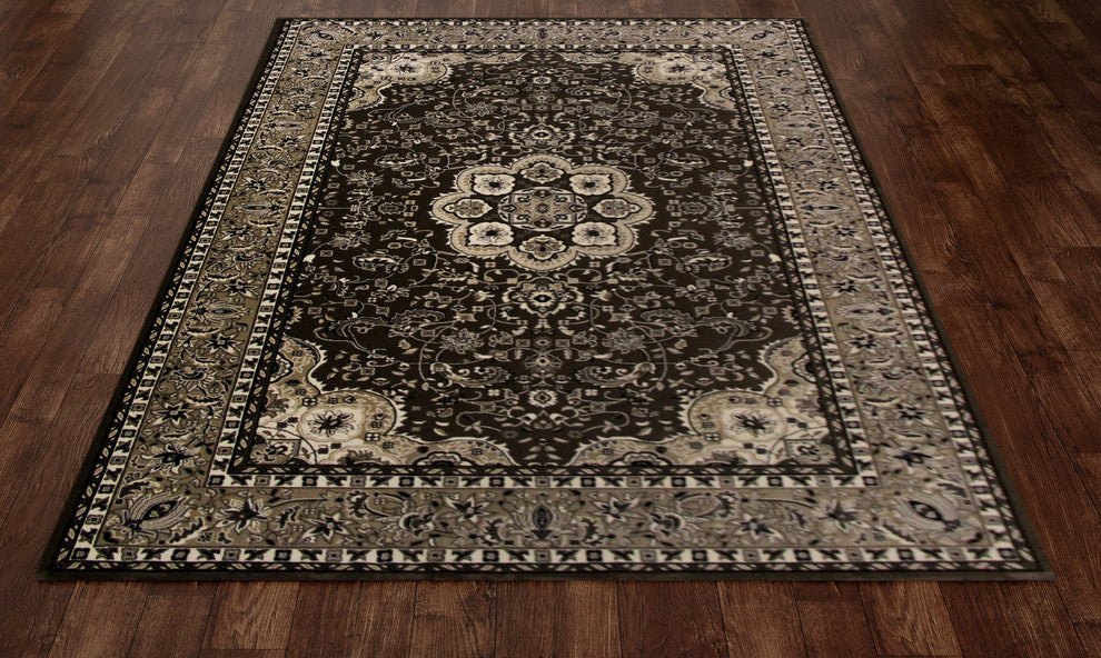 Kensington Center Glow Brown 5'3"x7'7" Oval Area Rug