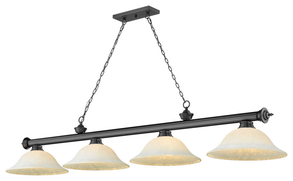 Zlite 2306-4BP-WM16 4-Light Billiard, White Mottle