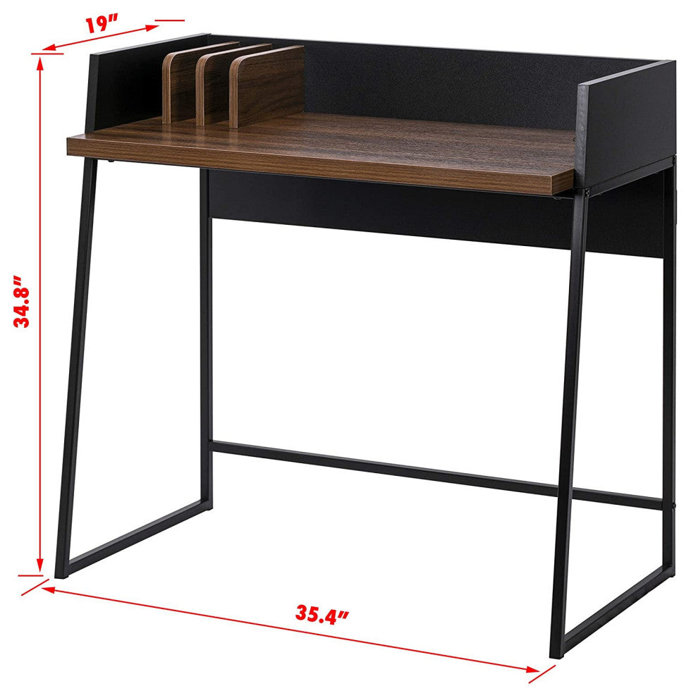 Contemporary Brown and Black Computer And Writing Desk