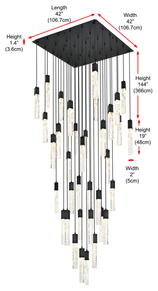 Home Living 42" Chandelier, Black