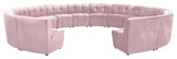 Limitless Velvet Upholstered 14-Piece Modular Sectional, Pink