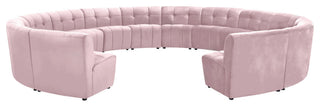 Limitless Velvet Upholstered 14-Piece Modular Sectional, Pink