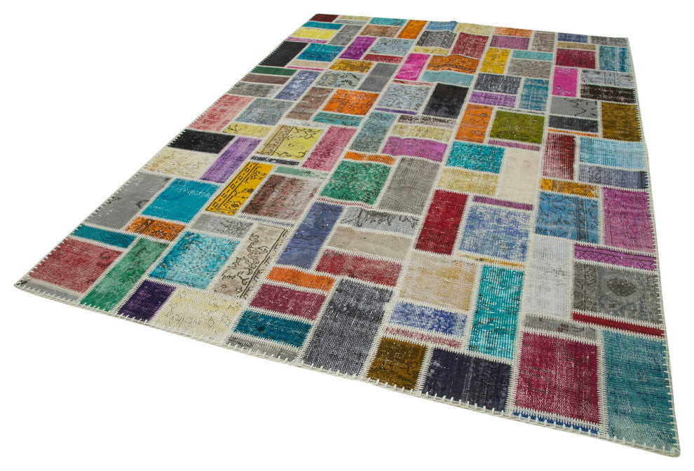 Rug N Carpet - Handmade Anatolian 6' 10" x 9' 9" Antique Patchwork Area Rug