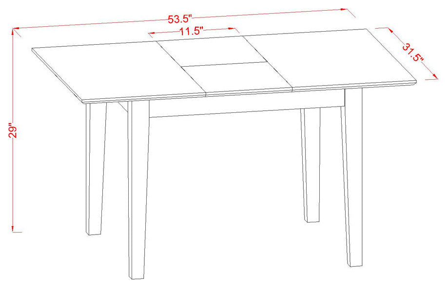 3-Pc Dining Set, 2 Parson Chairs, Butterfly Leaf Dining Table, Black
