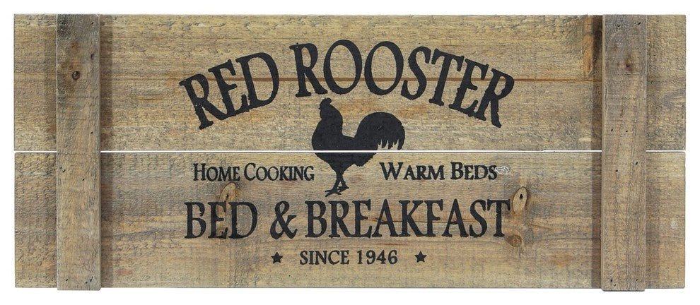 Red Rooster Bed and Breakfast Home Cooking Wood Sign 22 Inches