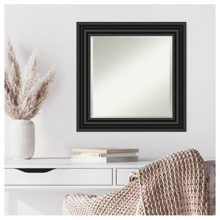 Colonial Black Beveled Wall Mirror - 26 x 26 in.