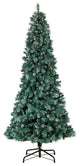 9' Frosted Tip British Columbia Mountain Pine Faux Xmas Tree W/Lights & Pinecone