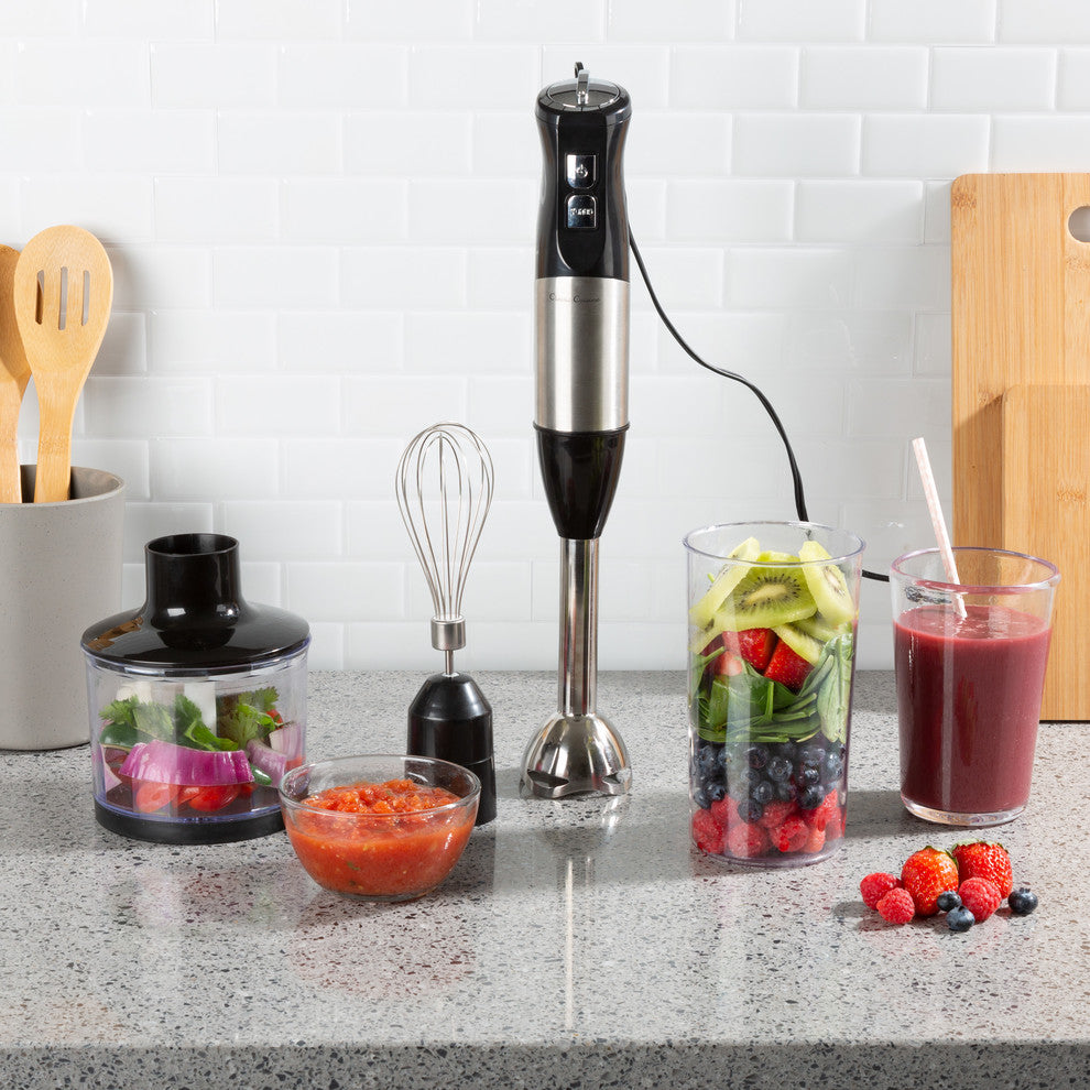 Classic Cuisine Immersion Blender 4 in1, 6 Speed Hand Mixer Set