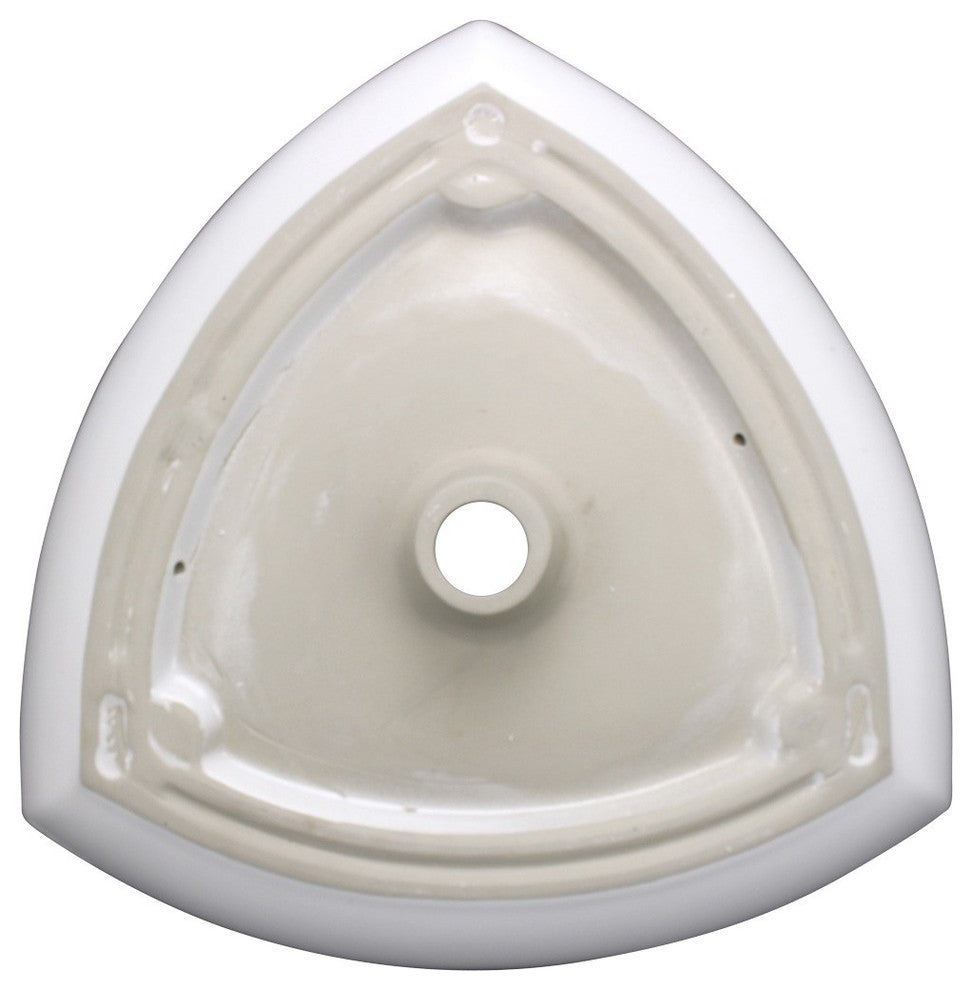 Countertop Triangle Vessel Bathroom Sink White Ceramic Sink