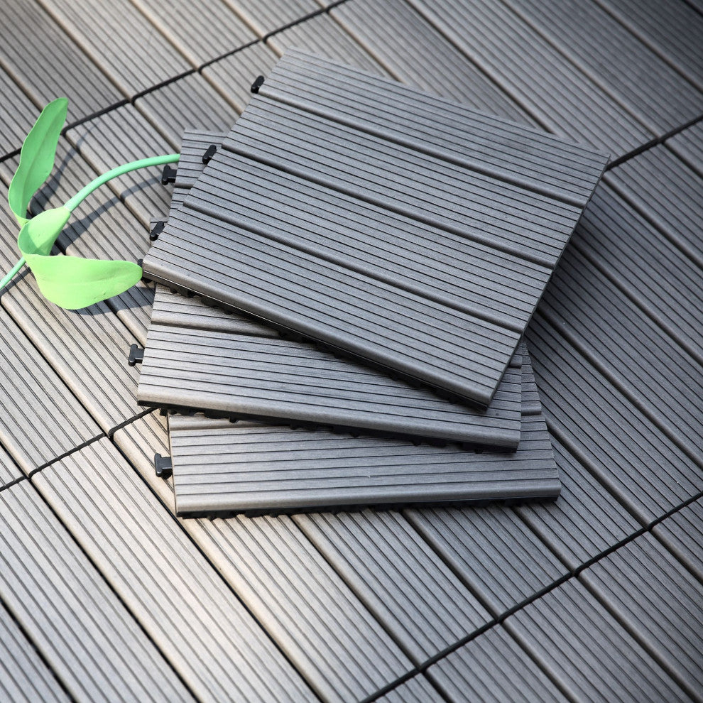 Courtyard Casual WPC Deck Tile, Set of 9, Gray
