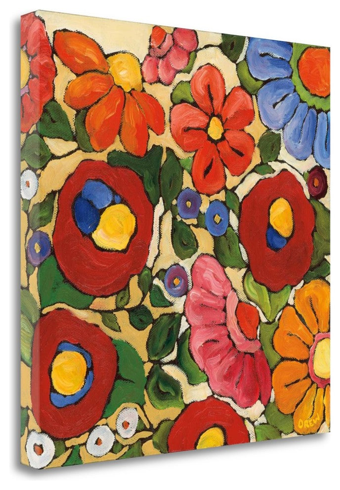 "Floral Trellis" By Vanessa Drew, Giclee Print on Gallery Wrap Canvas