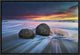 "Moeraki Boulders" Framed Canvas Giclee by Yan Zhang, 19x13"