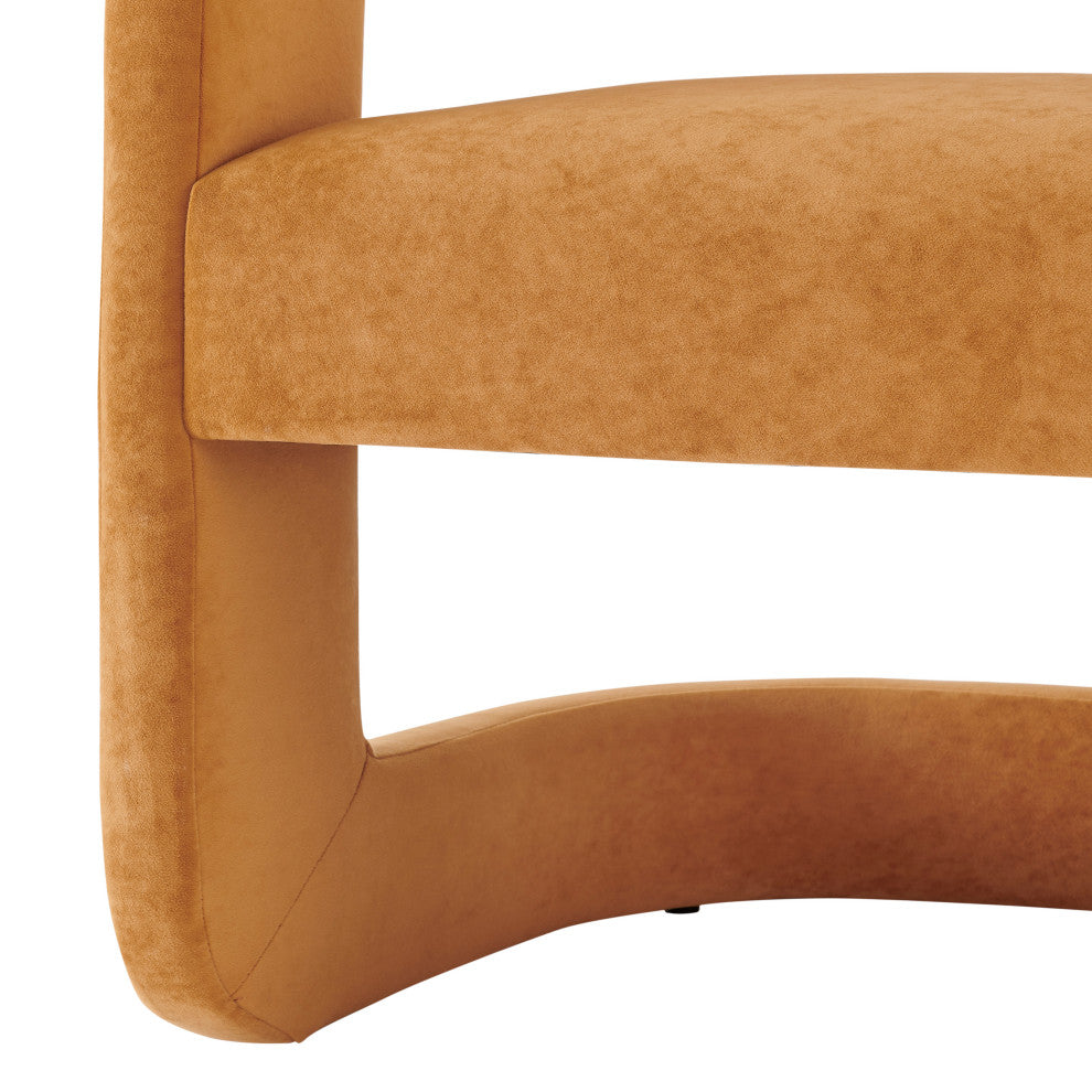 Althea Velvet Accent Arm Chair in Dainty Caramel