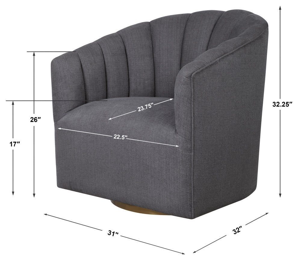 Uttermost Cuthbert Modern Swivel Chair