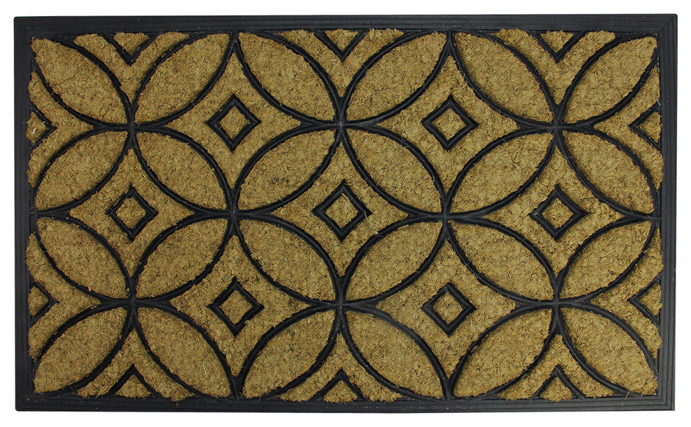 30"x18" Black Rubber and Coir Outdoor Door Mat