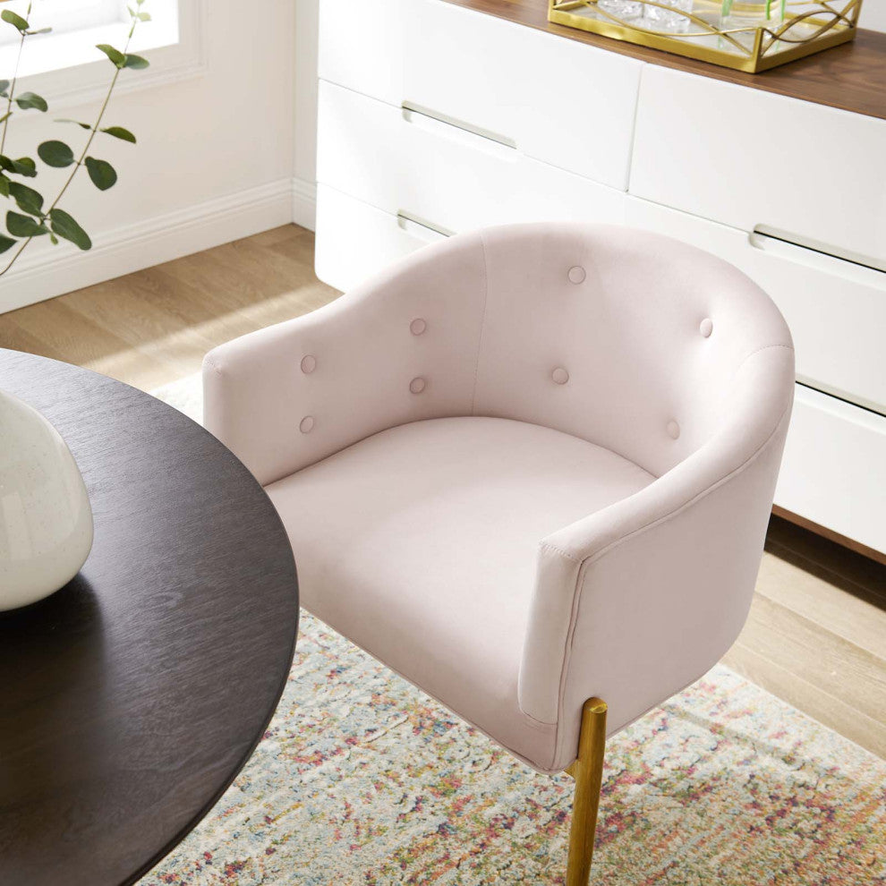 Savour Tufted Performance Velvet Accent Chairs Set of 2 Pink