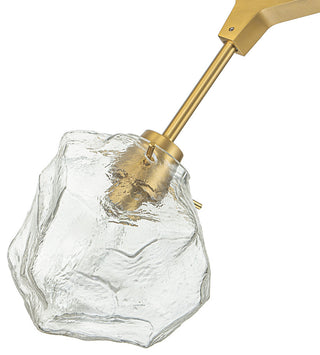 10-Light Brass Clear Glass Branch Chandelier