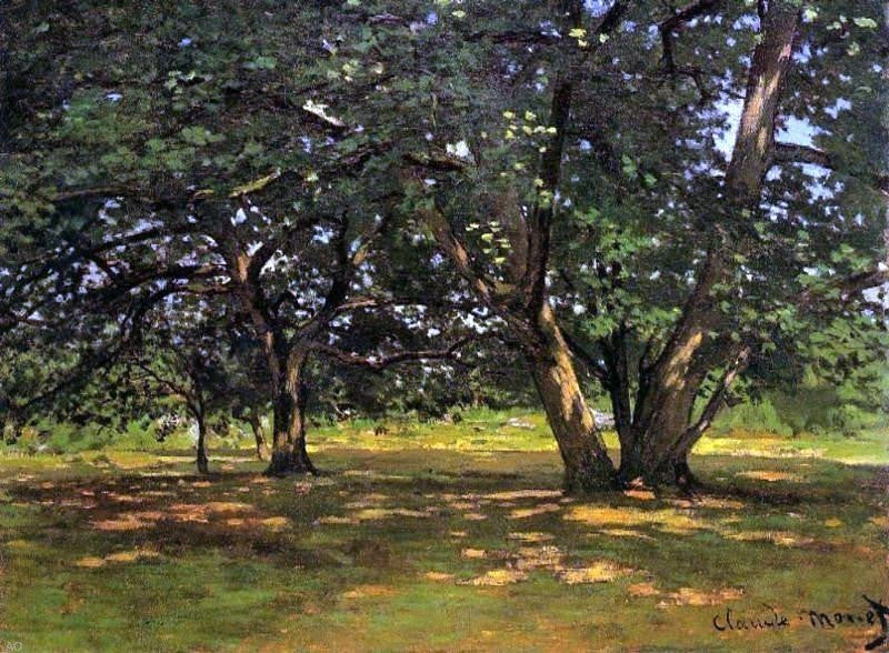 Claude Oscar Monet Fontainebleau Forest, Gallery Wrapped Canvas Print, 21"x28"