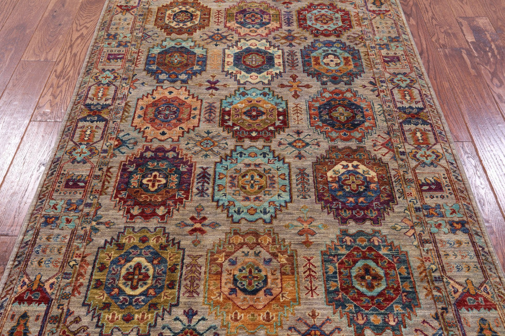 4' 0" X 6' 1" Fine Turkmen Ersari Handmade Rug - Q12478