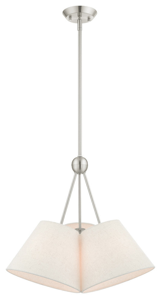 Livex Lighting Prato 3 Light Brushed Nickel Chandelier