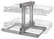 Steel 2-Tier Pull Out Organizer for Blind Corner Cabinets With Soft Close, 18"