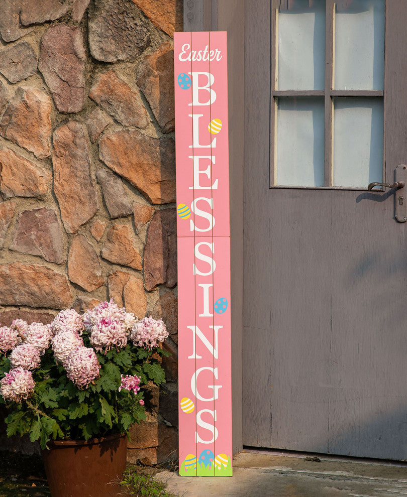 60" Easter Wooden Blessings Porch Sign