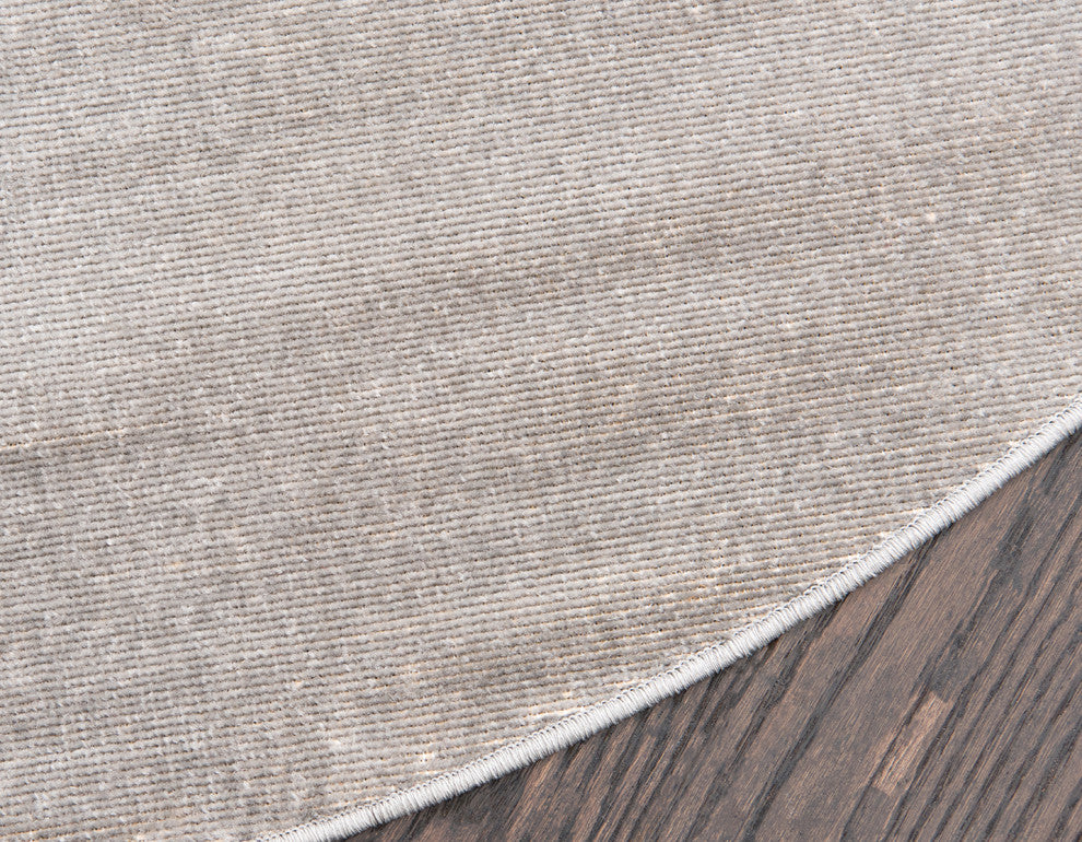Unique Loom Gray Solid Williamsburg 5' 0 x 5' 0 Round Rug