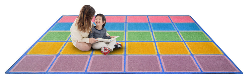 Kid Essentials Rug, Blocks Abound, Pastel, 7'8"x10'9"