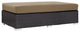 Convene Outdoor Patio Fabric Rectangle Ottoman, Espresso Mocha