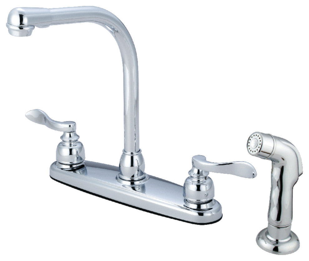 Kingston Brass Centerset Kitchen Faucet, Polished Chrome