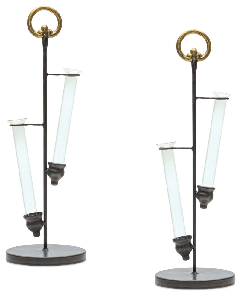 Double Vase With Handle, 2-Piece Set