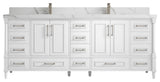 Aberdeen 84 Double Sink Bath Vanity White 2" Calacatta Laza