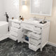 Caroline Parkway 57" Bath Vanity, White With Marble Quartz Top