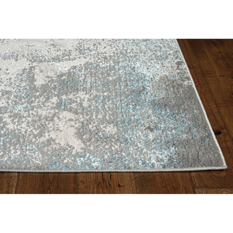 KAS Luna 7131 Silver/Blue Natural Area Rug, 9'10"x13'2"