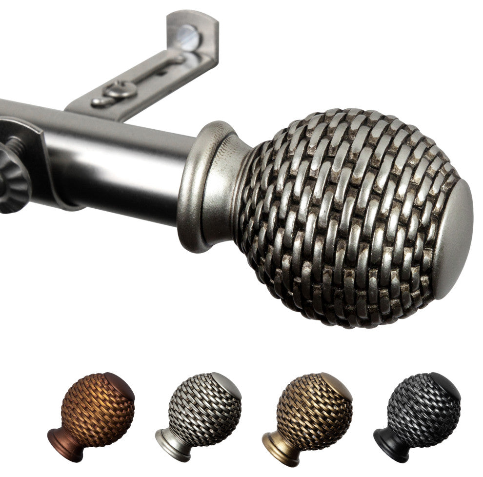 Vanna 13/16" Curtain Rod, Satin Nickel, 28-48"