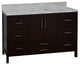 California 60" Bathroom Vanity, Chocolate, Carrara Marble, Single
