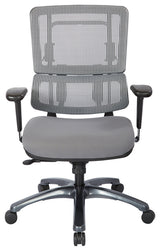 Vertical Gray Mesh Back Chair With Titanium Base and Steel Mesh Seat