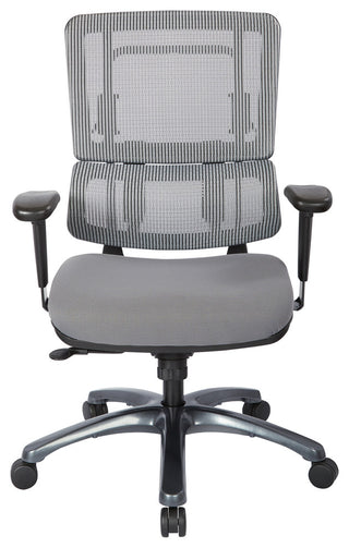 Vertical Gray Mesh Back Chair With Titanium Base and Steel Mesh Seat