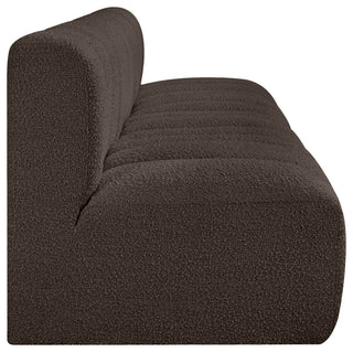 Arc Boucle Fabric Upholstered 4-Pc. Modular Sofa, Brown