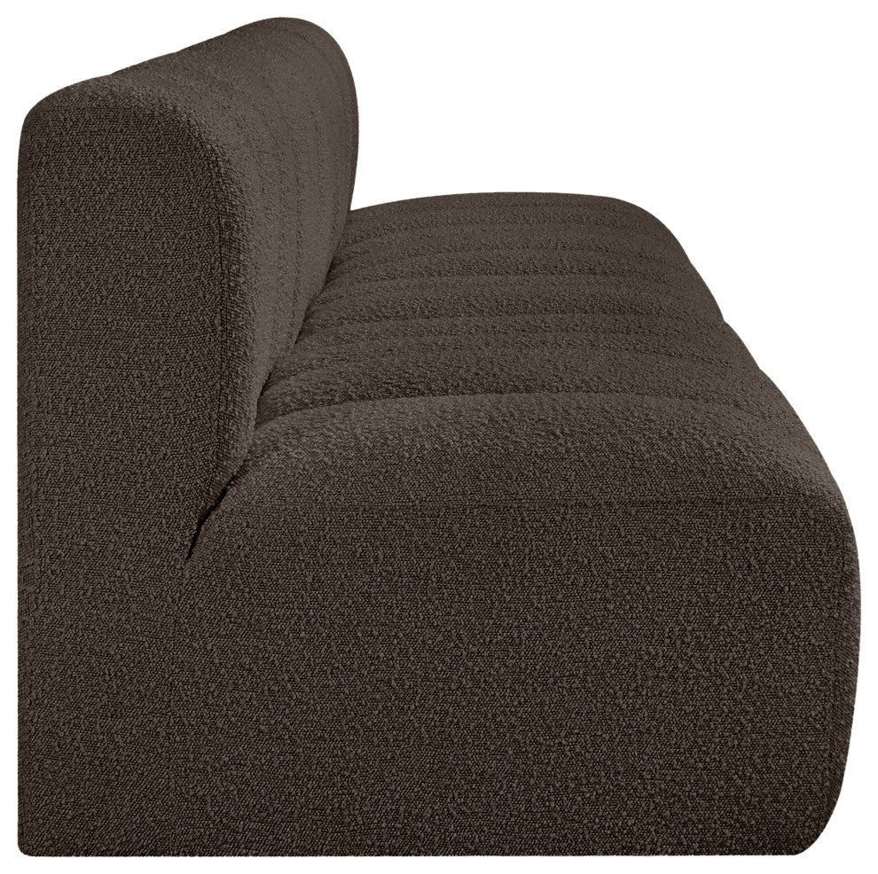 Arc Boucle Fabric Upholstered 4-Pc. Modular Sofa, Brown