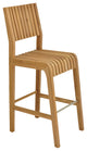 4-Piece Outdoor Patio Teak Bar Set: 36" Round Table, 3 Maldives Armless Chairs