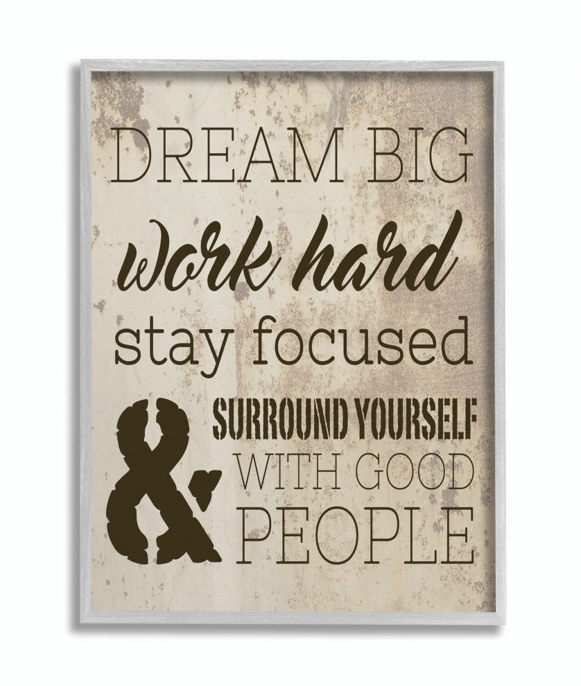Stupell Industries Dream Big Work Hard, 11 x 14