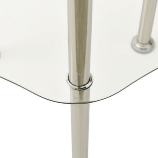 vidaXL Side Table 2-Tier End Coffee Table with Shelf Transparent Tempered Glass