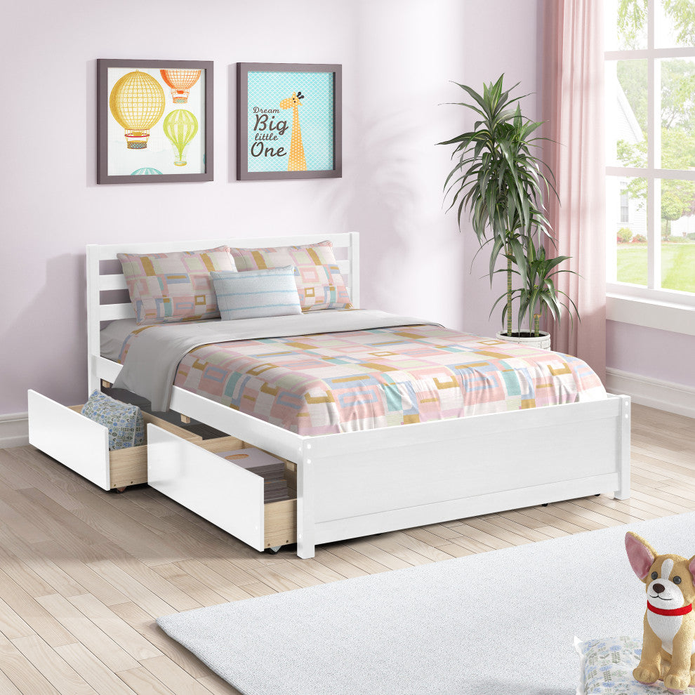 Gewnee Full Size Wood Platform Bed Frame