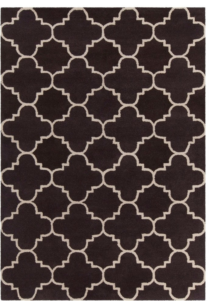 Davin Contemporary Area Rug, Brown and White, 7'x10'
