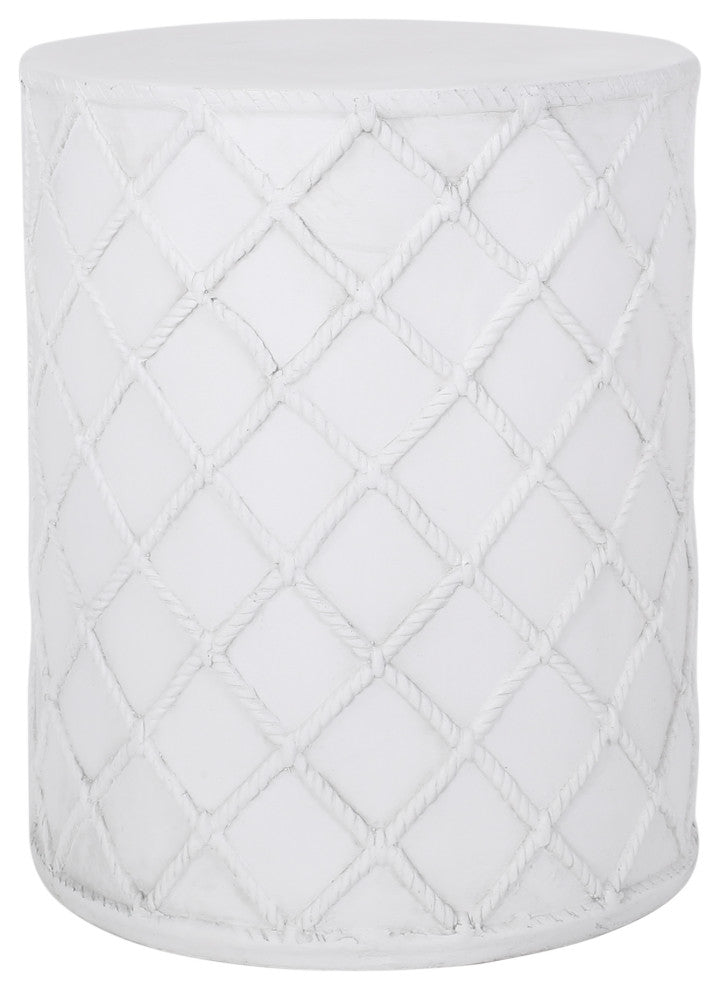 Ospery Outdoor Lightweight Concrete Side Table, Antique White