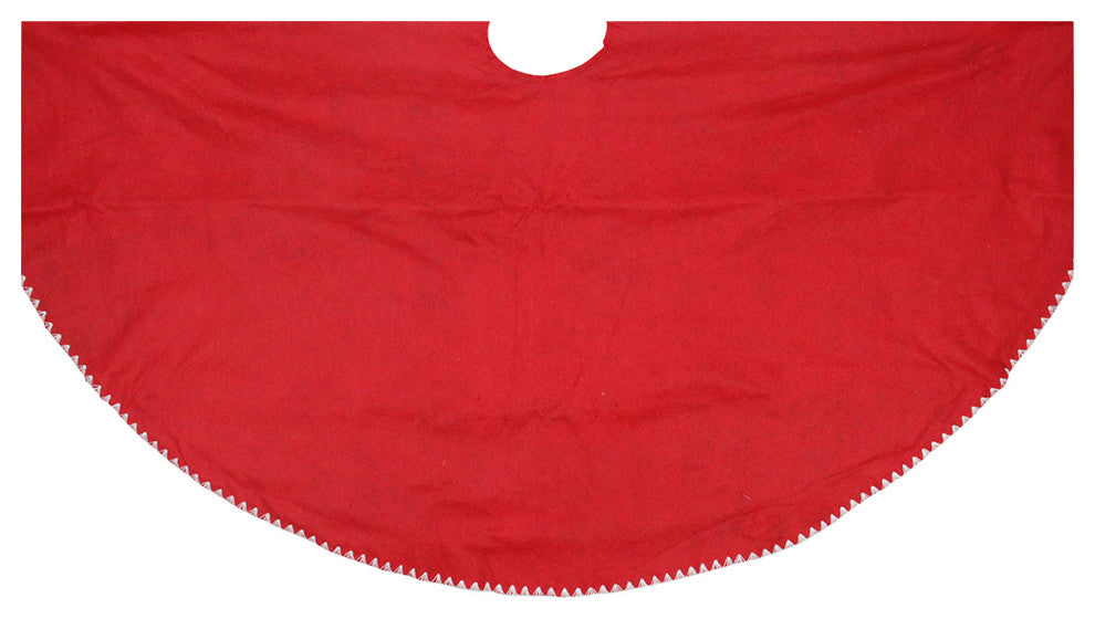 48" Reversible Red And Green Shell Stitch Tree Skirt